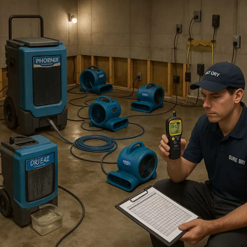 Structural Drying and Dehumidification process in Big Lake, MN